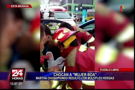 Pueblo Libre: Martha Chuquipiondo, conocida como “la Mujer boa”, resultó herida en accidente de tránsito