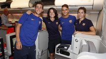 Polémico primer viaje mixto del Barça: Ellos vuelan en clase business, ellas en turista
