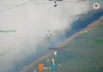 German Police Helicopter Surveys Forest Fire Threatening Town