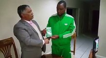 (WATCH VIDEO) Miles Sampa, PF Lusaka Mayor aspiring candidate hands over a social contract to Kabwata lawmaker and Minister of Justice  Hon. Given Lubinda.