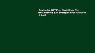 Best seller  SAT Prep Black Book: The Most Effective SAT Strategies Ever Published  E-book