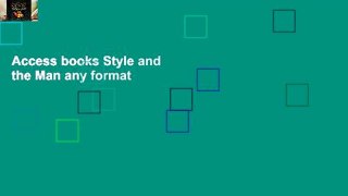 Access books Style and the Man any format