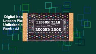 Digital book  Chalkboard Brights Lesson Plan and Record Book Unlimited acces Best Sellers Rank : #3