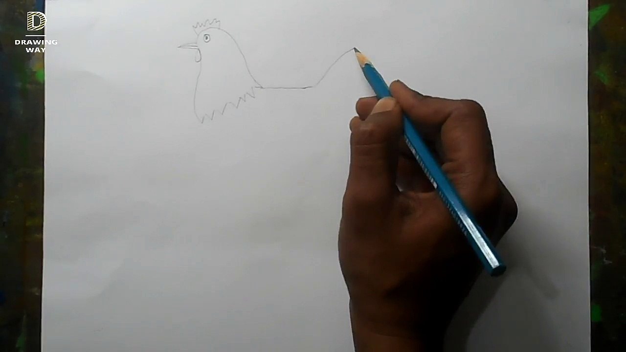 How to draw a hen step by step ( 151 )