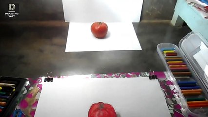 How to draw a tomato with pastels ( 154 )