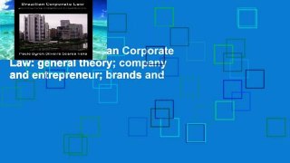 Best seller  Brazilian Corporate Law: general theory; company and entrepreneur; brands and