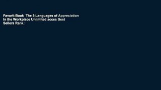 Favorit Book  The 5 Languages of Appreciation in the Workplace Unlimited acces Best Sellers Rank :