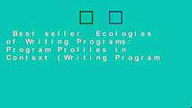 Best seller  Ecologies of Writing Programs: Program Profiles in Context (Writing Program