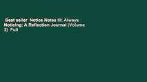 Best seller  Notice Notes III: Always Noticing: A Reflection Journal (Volume 3)  Full