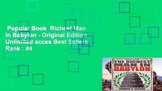 Popular Book  Richest Man In Babylon - Original Edition Unlimited acces Best Sellers Rank : #4