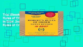 Trial Ebook  Robert s Rules of Order Newly Revised In Brief, 2nd edition (Roberts Rules of Order