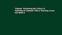 Popular  Advancing the Culture of Teaching on Campus: How a Teaching Center Can Make a