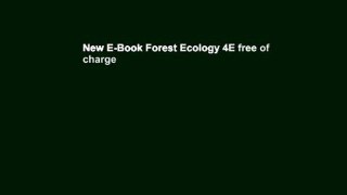 New E-Book Forest Ecology 4E free of charge
