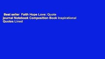 Best seller  Faith Hope Love: Quote journal Notebook Composition Book Inspirational Quotes Lined