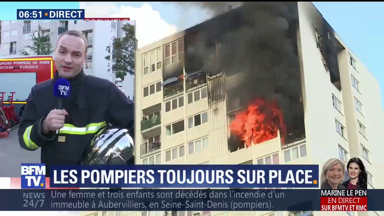 Aubervilliers: "Le feu est parti du 17e et s'est rapidement propagé au 18e puis aux étages inférieurs", témoigne un pompier