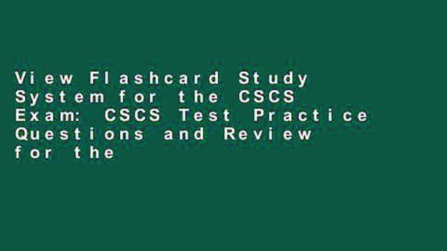 View Flashcard Study System for the CSCS Exam: CSCS Test Practice Questions and Review for the