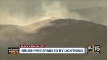 Brush fire sparked by lightning near Black Canyon City