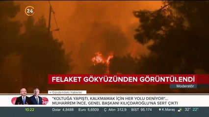 Felaket gökyüzünden görüntülendi
