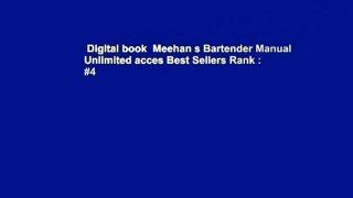 Digital book  Meehan s Bartender Manual Unlimited acces Best Sellers Rank : #4
