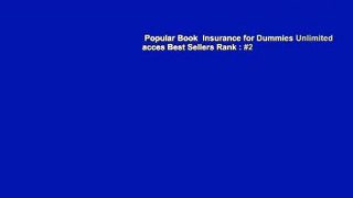 Popular Book  Insurance for Dummies Unlimited acces Best Sellers Rank : #2
