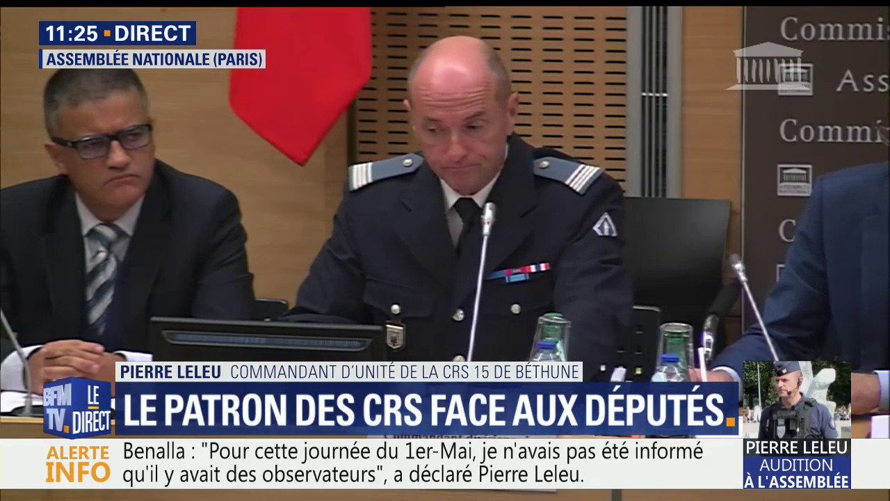 Le patron des CRS déployés le 1er-mai à Paris "a appris" l'existence d'Alexandre Benalla et Vincent Cras "jeudi dernier"