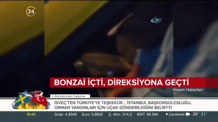 Bonzai içip, kaza yaptı