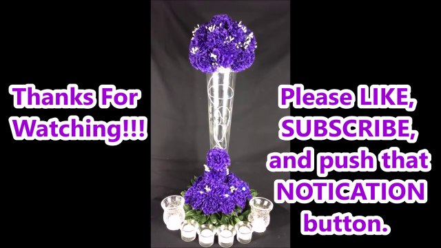 DIY Michael's Tall Purple Floral Vase - Dollar Tree Lit Candle Holders