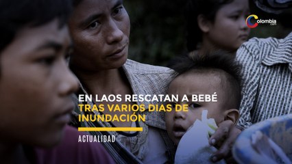 En Laos rescatan a bebé tras varios días de la inundación
