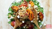 Grilled Peach Rice and Arugula Salad