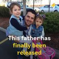 This pizza delivery man was finally released from a detention facility and reunited with his family. He was detained by ICE for 54 days.