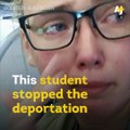 Watch this student single-handedly stop the deportation of an Afghan man.