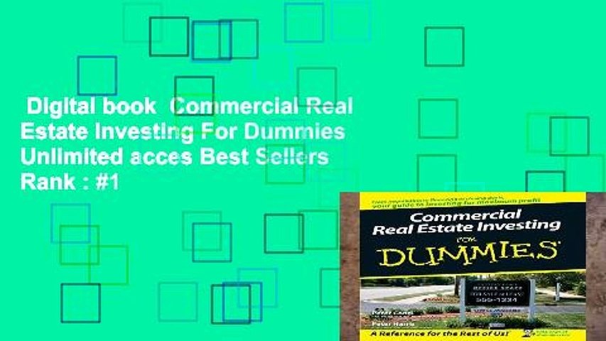 Digital book  Commercial Real Estate Investing For Dummies Unlimited acces Best Sellers Rank : #1