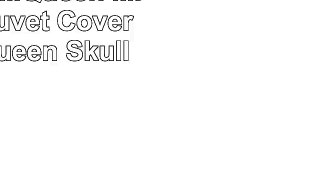 Sandyshow 3PC Skull Bedding FullQueen Microfiber Duvet Cover Set FullQueen Skull