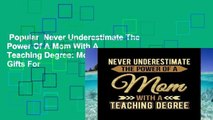 Popular  Never Underestimate The Power Of A Mom With A Teaching Degree: Mothers Day Gifts For