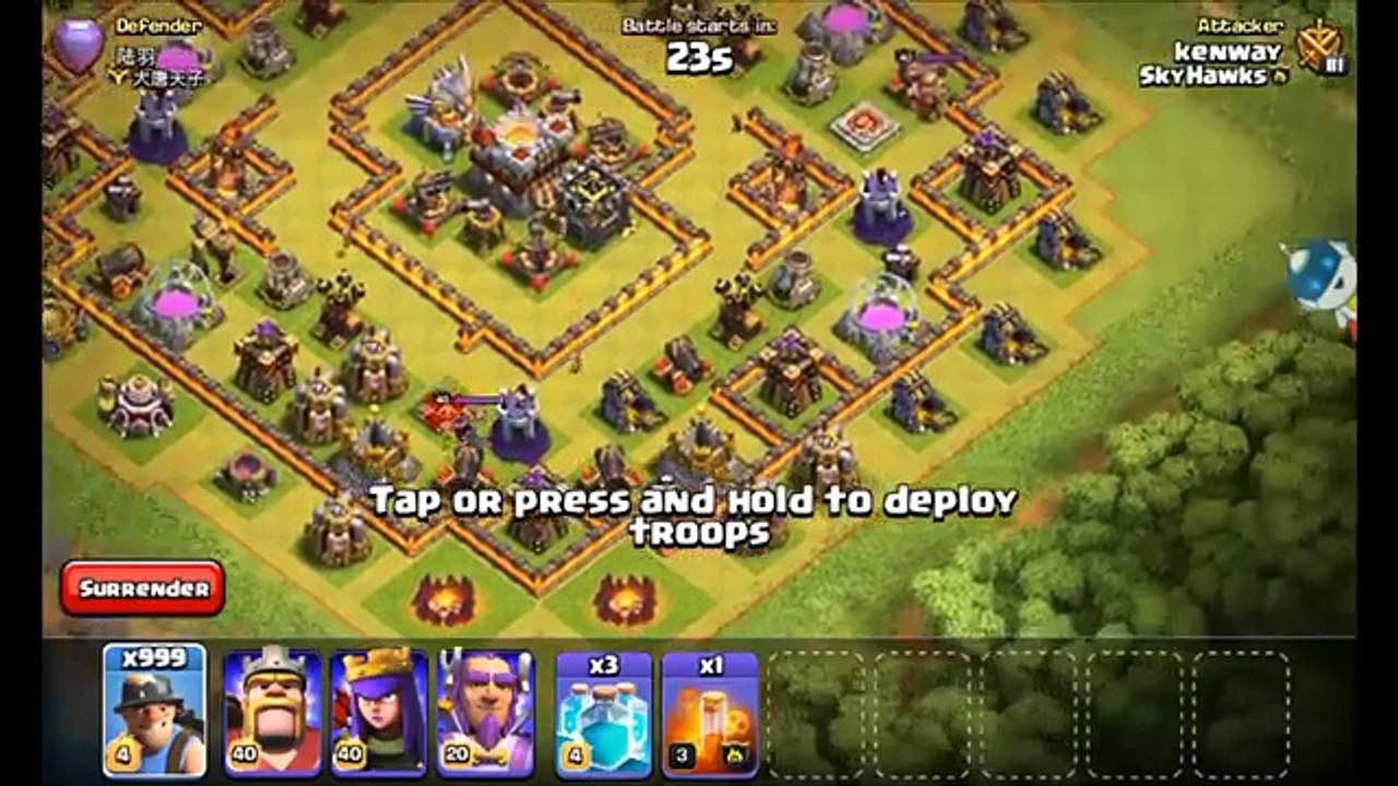 clash of clans 999 miner, miners attack 2016 update