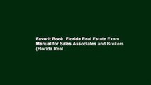 Favorit Book  Florida Real Estate Exam Manual for Sales Associates and Brokers (Florida Real