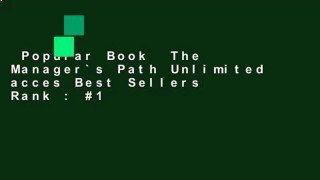 Popular Book  The Manager`s Path Unlimited acces Best Sellers Rank : #1