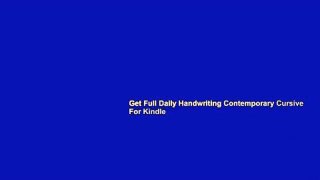 Get Full Daily Handwriting Contemporary Cursive For Kindle