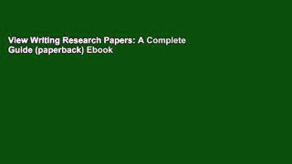 View Writing Research Papers: A Complete Guide (paperback) Ebook