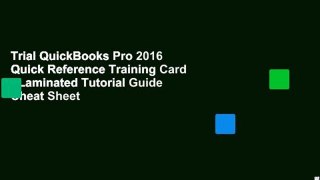 Trial QuickBooks Pro 2016 Quick Reference Training Card - Laminated Tutorial Guide Cheat Sheet