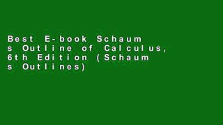Best E-book Schaum s Outline of Calculus, 6th Edition (Schaum s Outlines) For Kindle