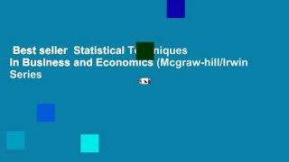 Best seller  Statistical Techniques in Business and Economics (Mcgraw-hill/Irwin Series