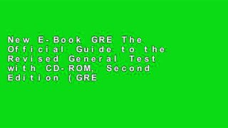 New E-Book GRE The Official Guide to the Revised General Test with CD-ROM, Second Edition (GRE: