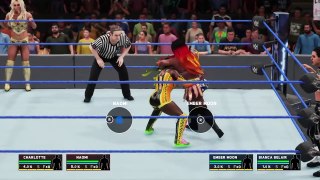 WWE 2K18 SMACKDOWN LIVE NAOMI & CHARLOTTE FLAIR VS EMBER MOON & BIANCA BELAIR