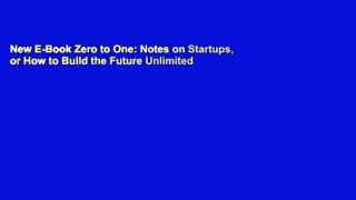 New E-Book Zero to One: Notes on Startups, or How to Build the Future Unlimited