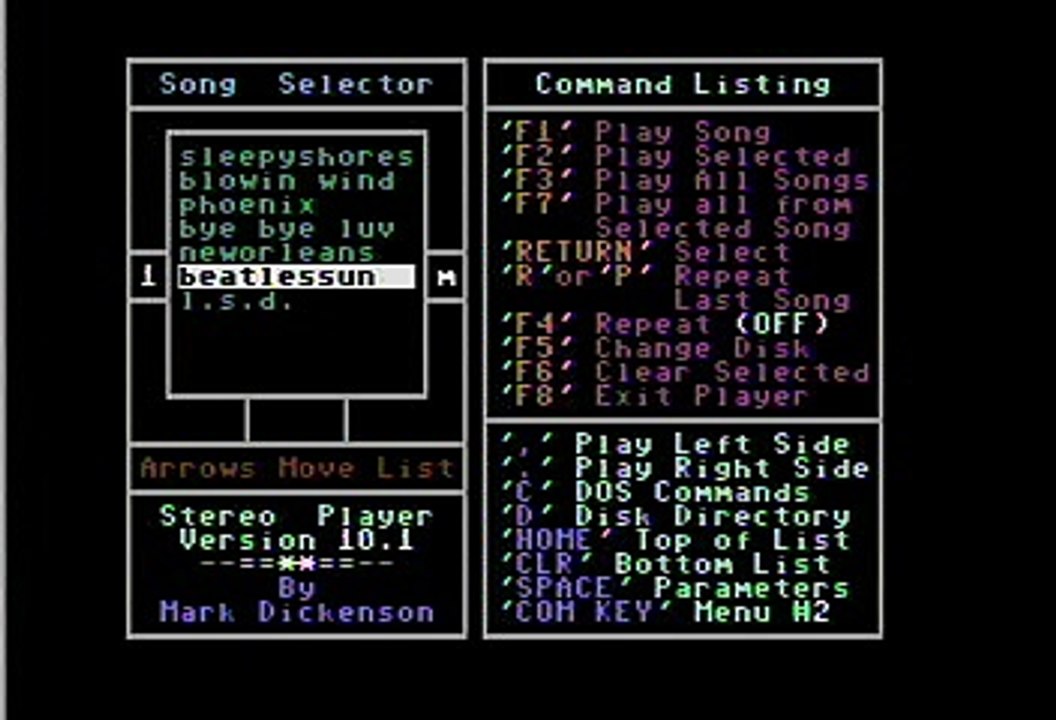 Beatles "I'll Follow the Sun" Commodore 64 Stereo Music Sid Player Keyboard