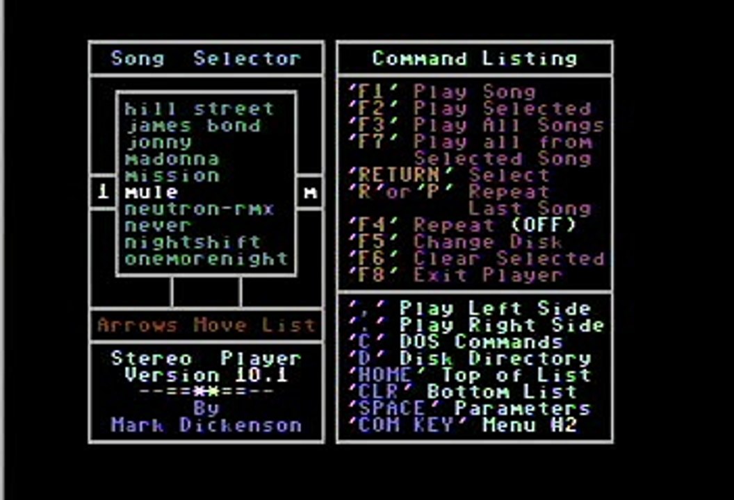 "Theme to M.U.L.E." Commodore 64 Stereo Sid Player Keyboard