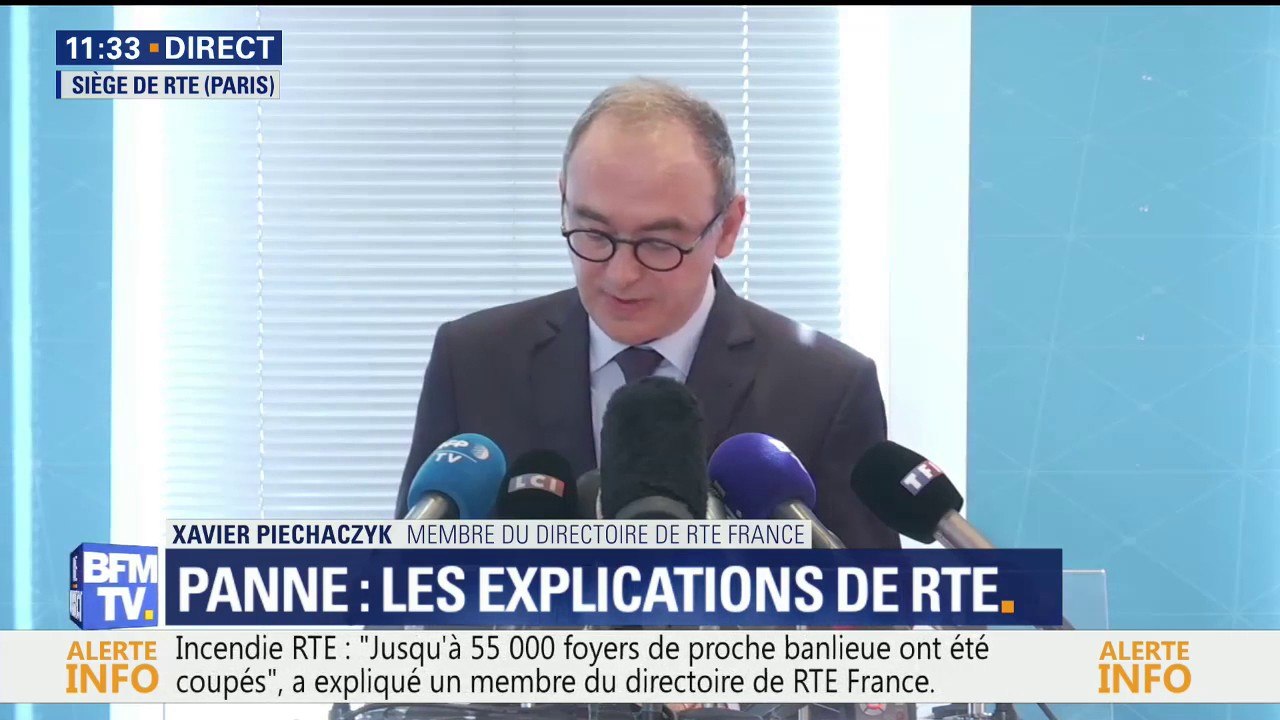 Incendie RTE: "Jusqu'à 55.000 foyers de proche banlieue ont été coupés", déclare le membre du directoire de RTE Xavier Piechaczyk