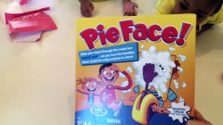 PIE FACE game and GIANT EGG SURPRISE TOYS! Family Fun Game with Naiah Elli