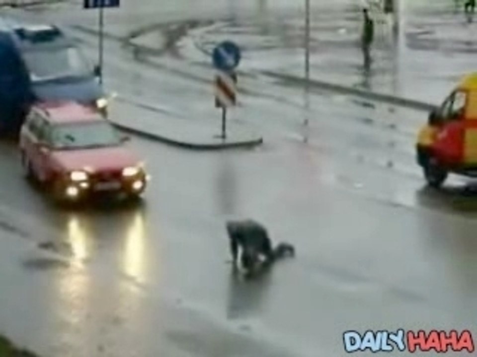 Drunk Crossing Street